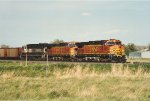 Tied down empty coal train